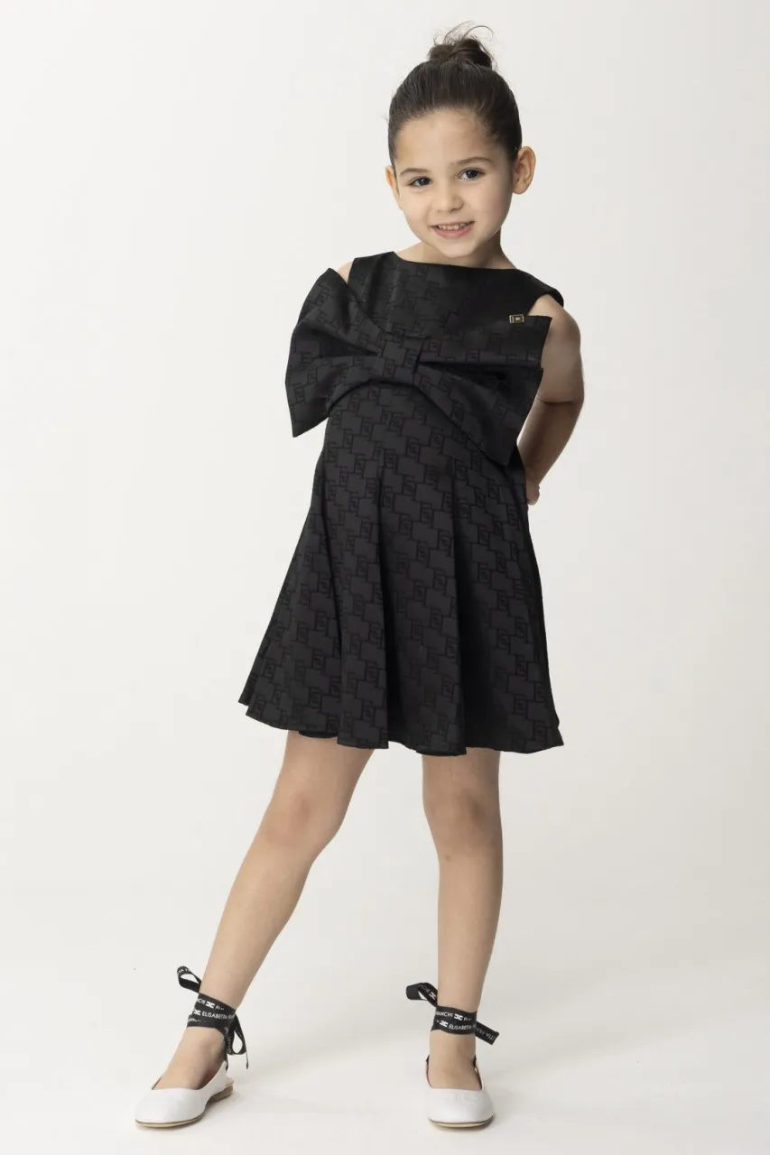Abito in raso con maxi fiocco Black