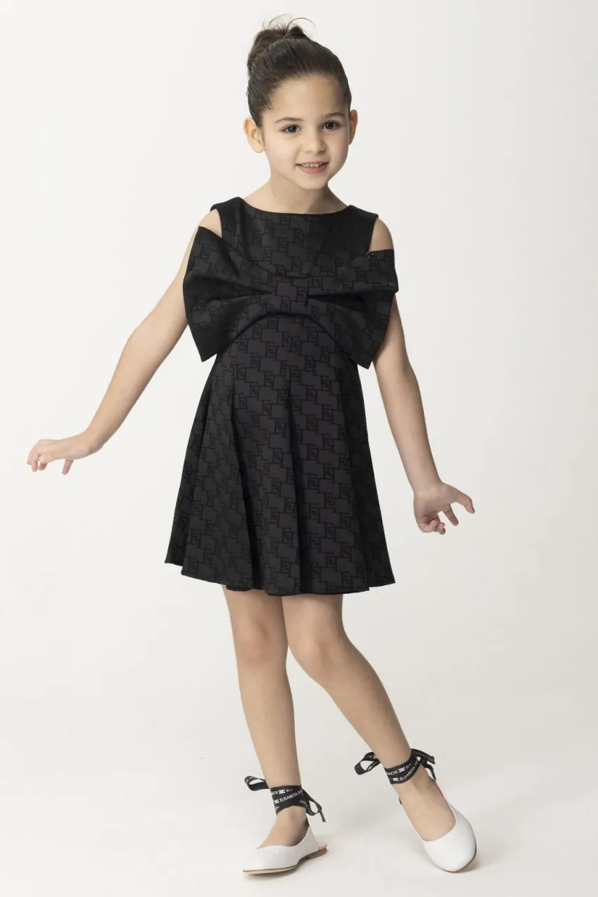 Abito in raso con maxi fiocco Black