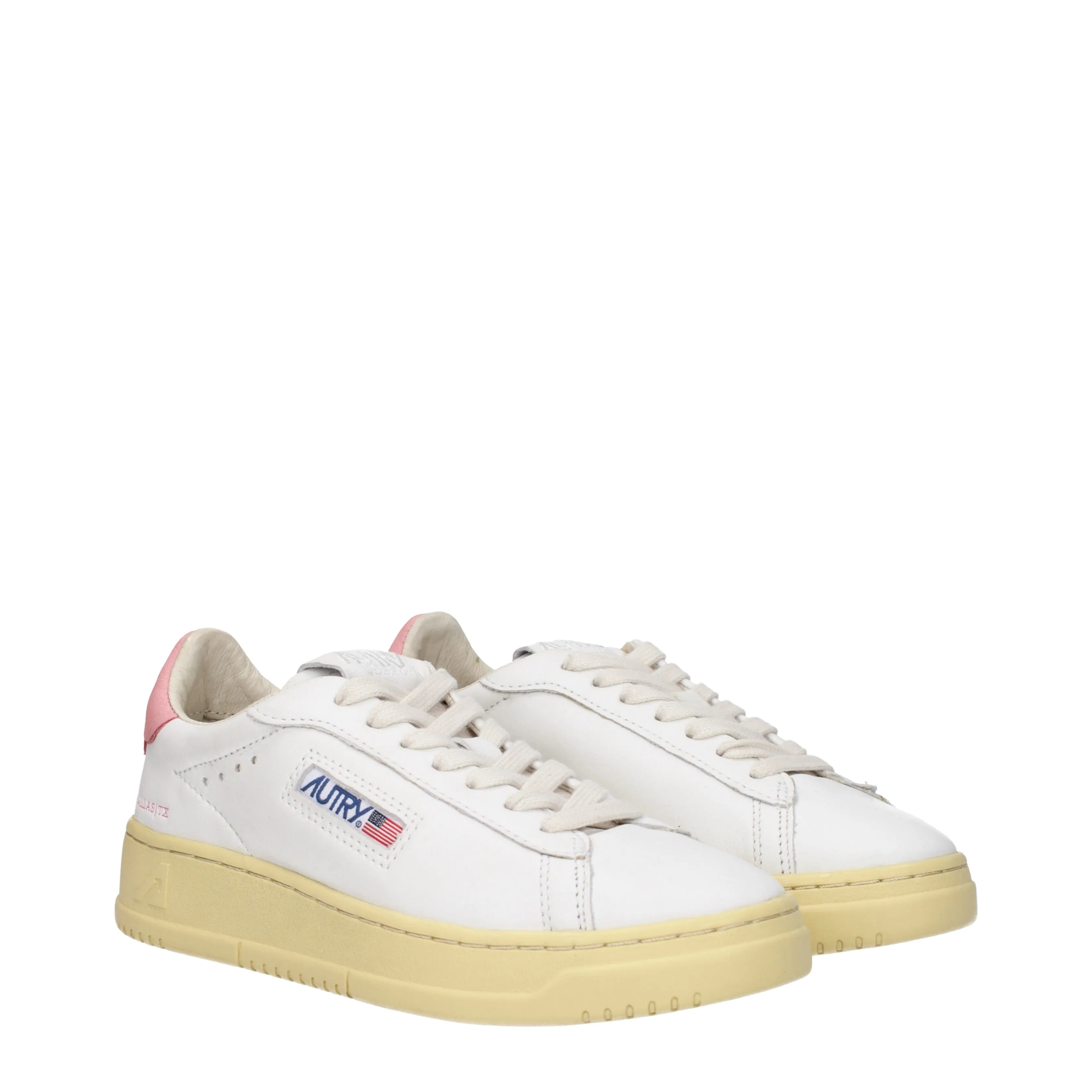 Autry Sneakers Dallas low Donna Pelle Bianco/Rosa