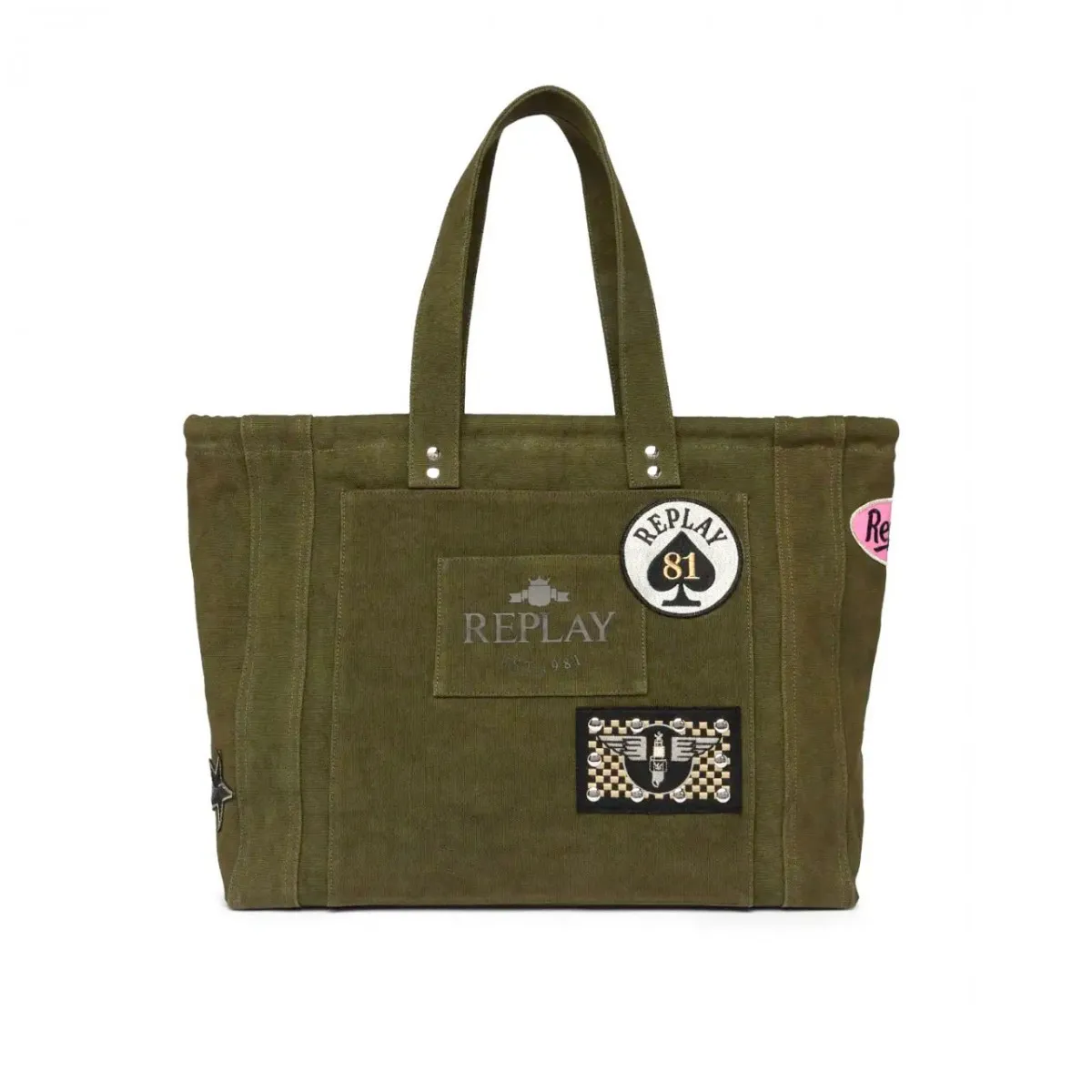 Borsa Con Patch Military Green