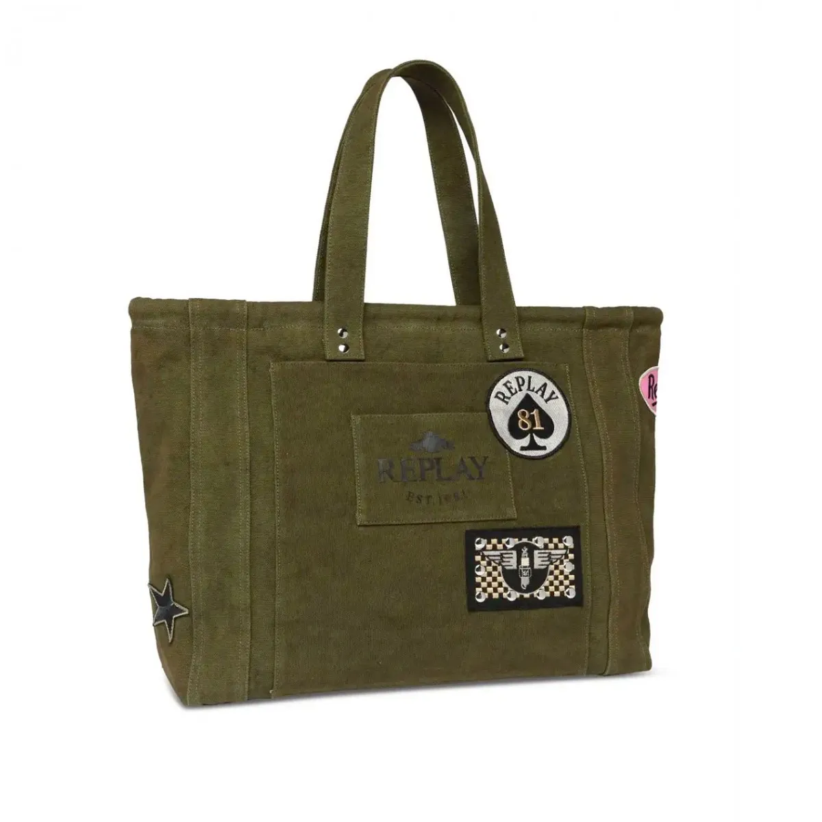 Borsa Con Patch Military Green