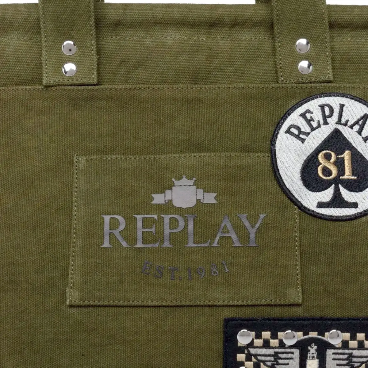 Borsa Con Patch Military Green