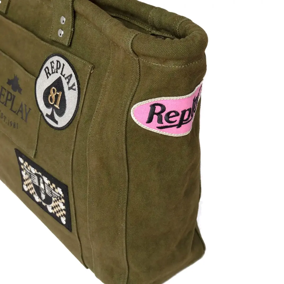 Borsa Con Patch Military Green