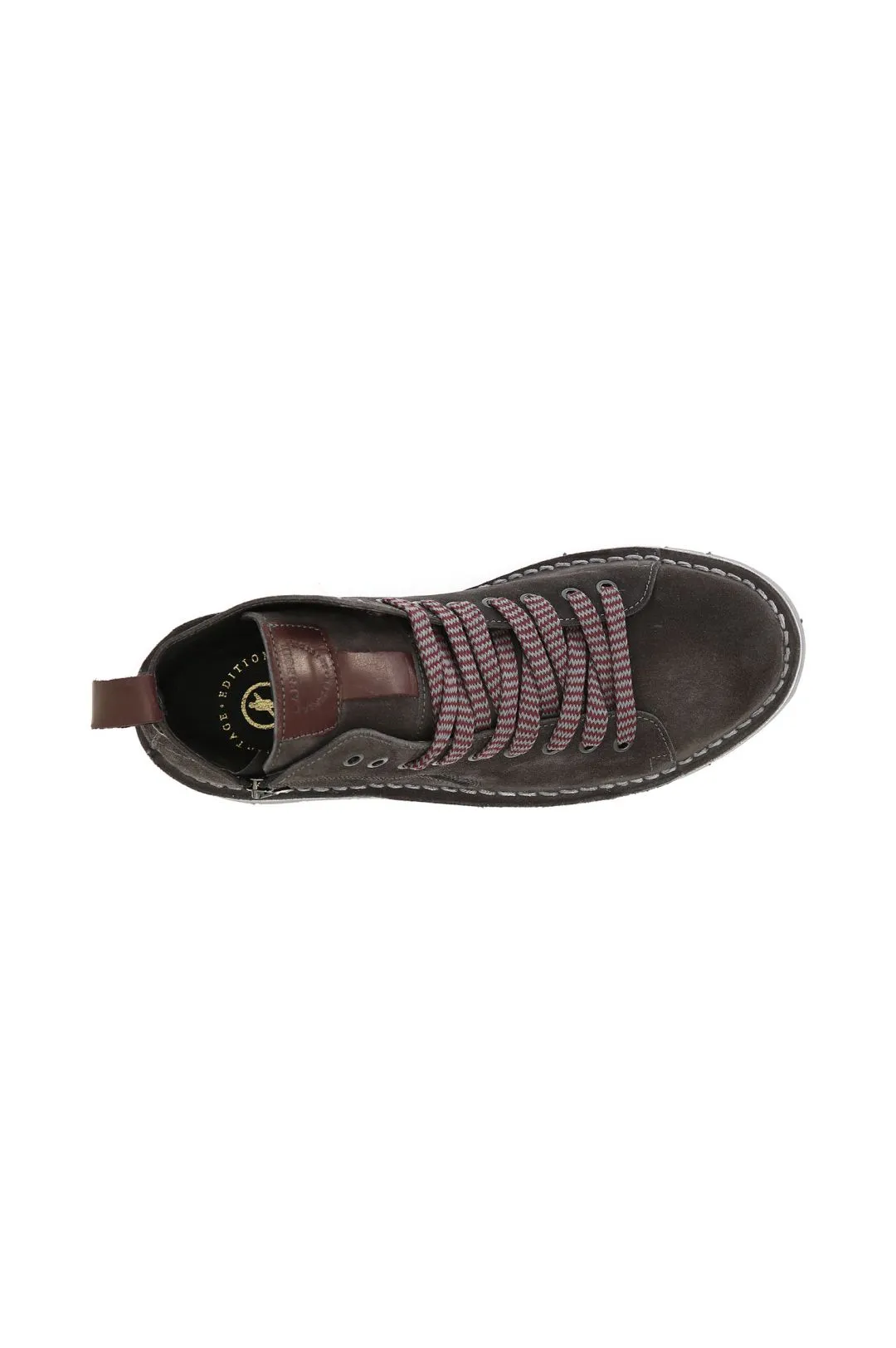 cafènoir vintage edition: polacchini in pelle scamosciata con zip laterale