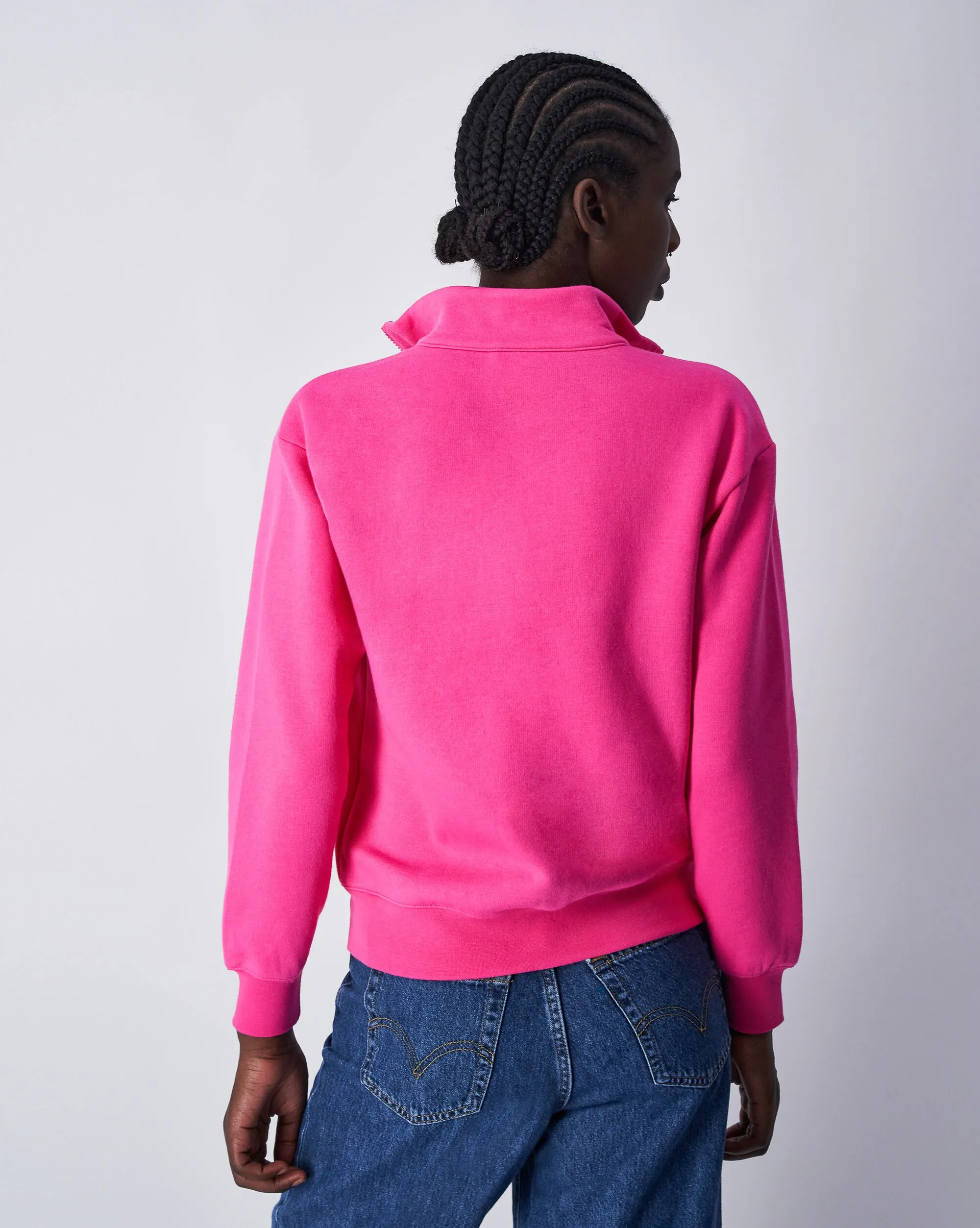 Champion Felpa Ful Zip a Collo Alto Color Punch Rosa Donna