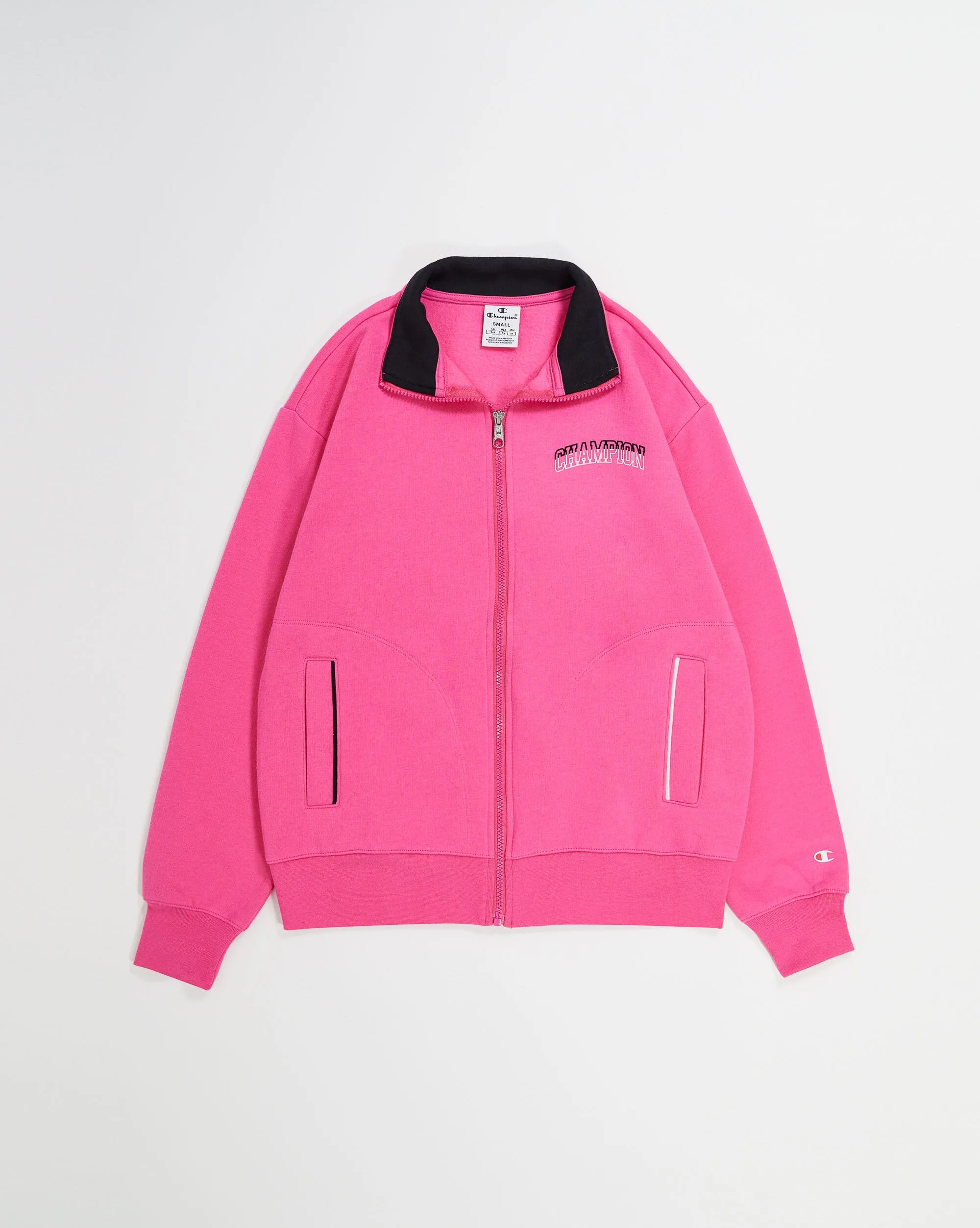 Champion Felpa Ful Zip a Collo Alto Color Punch Rosa Donna
