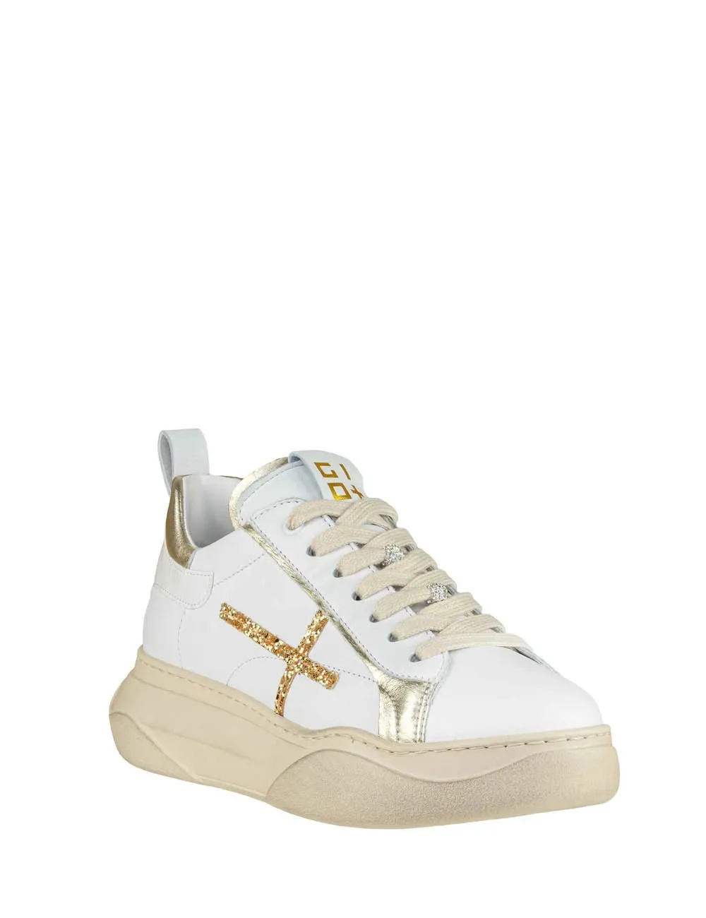 Gio+     SNEAKERS GIADA63V COMBI BIANCA ORO