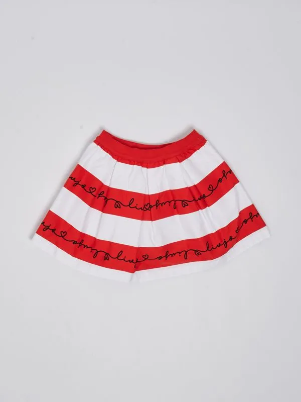 Gonna bambina Liu Jo in cotone stretch Bianco-Rosso