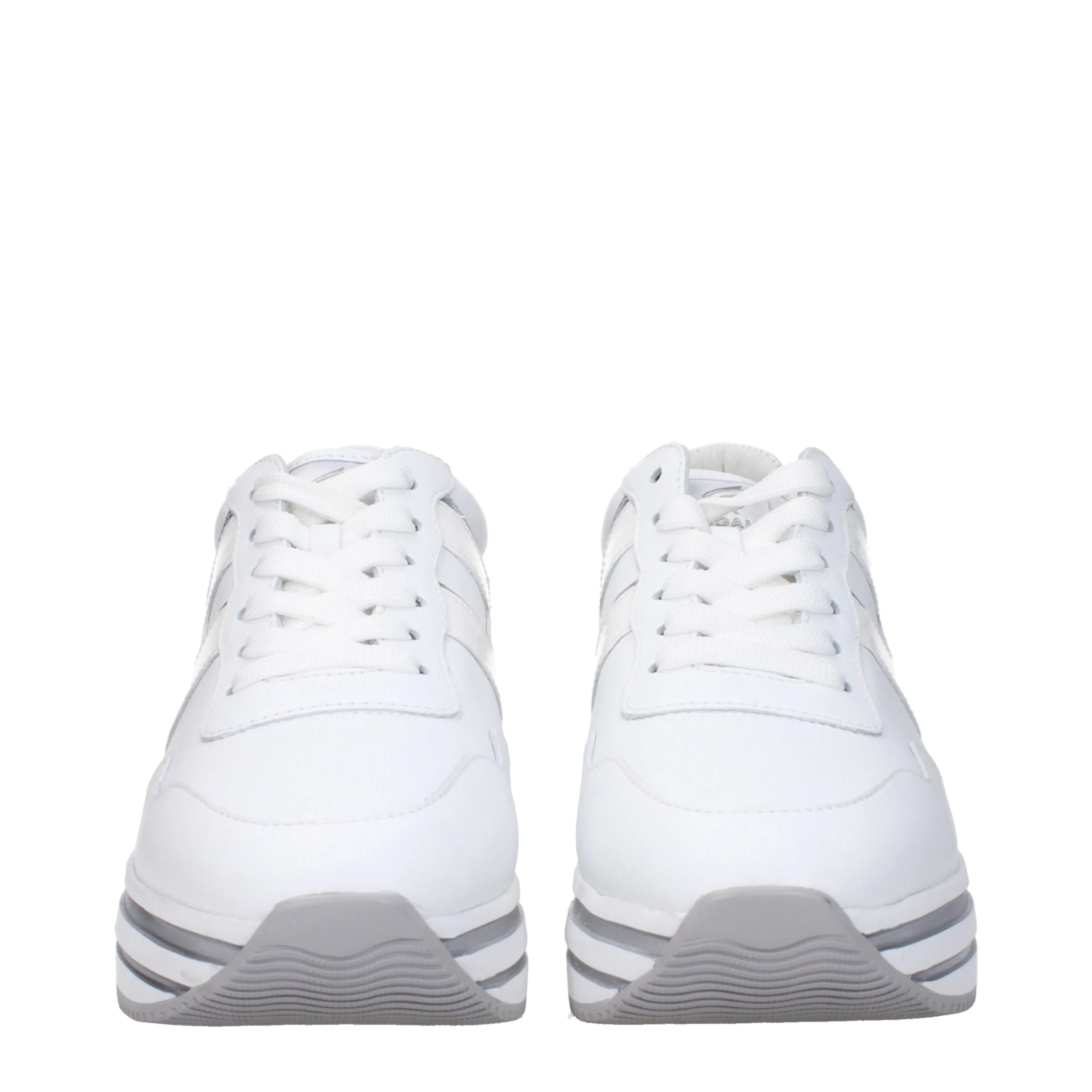 Hogan Sneakers Donna Pelle Bianco/Argento