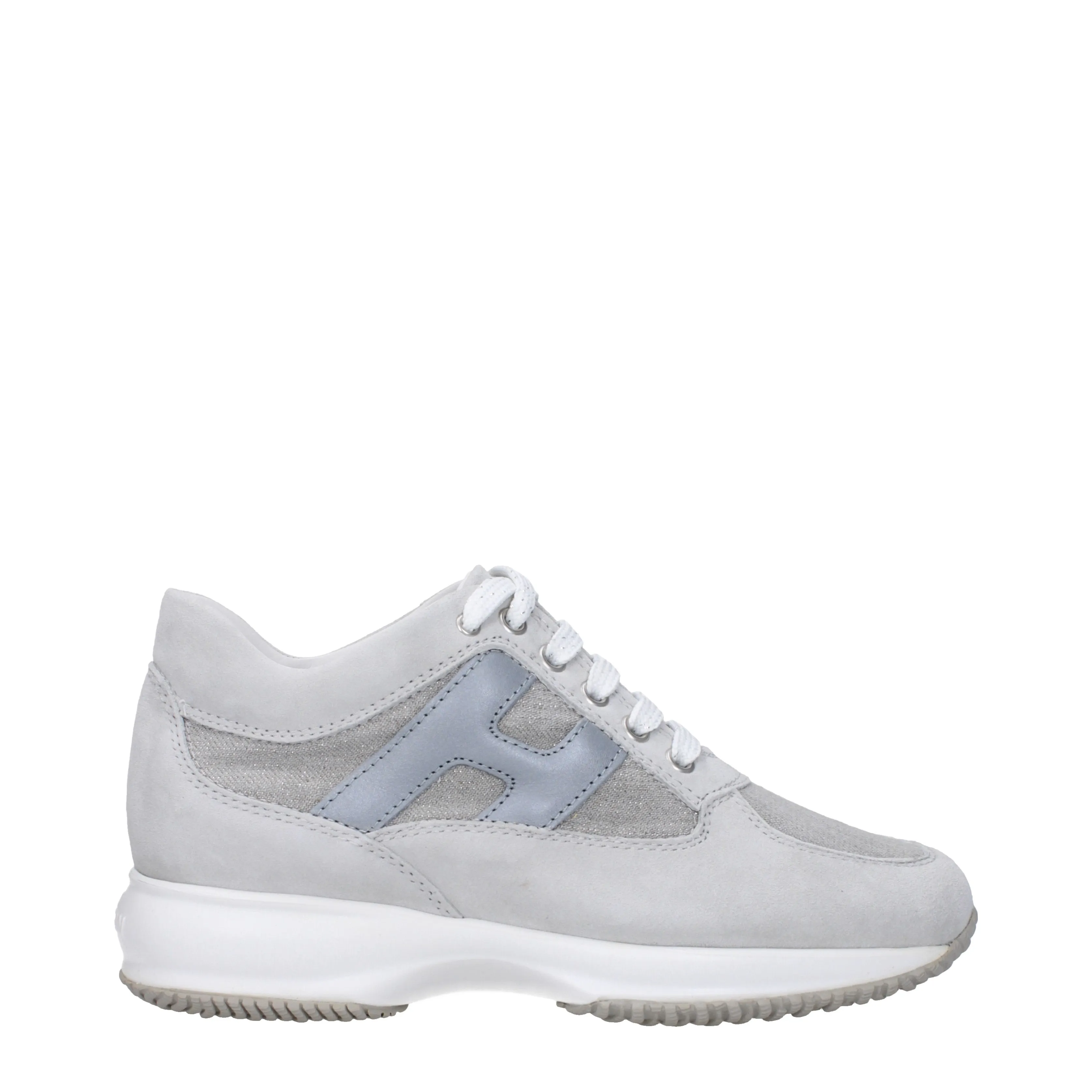 Hogan Sneakers Interactive Donna Camoscio Grigio/Argento
