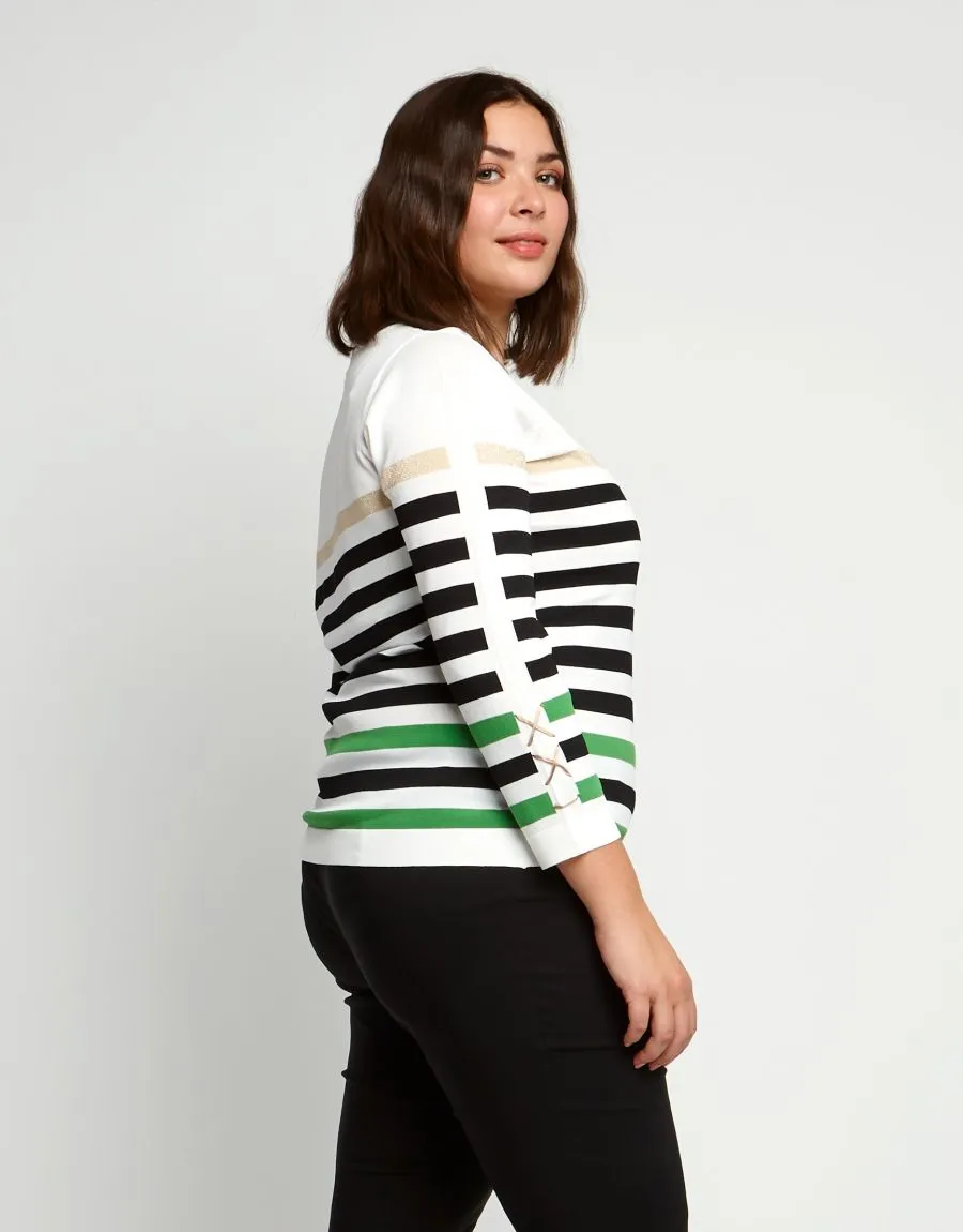 Maglia a righe in lurex