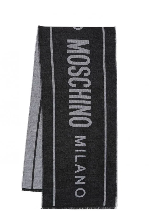  Moschino     Moschino Sciarpa a Righe Con Logo    
