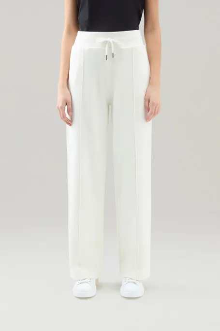 Pantaloni sportivi in puro cotone                                                                                Plaster White