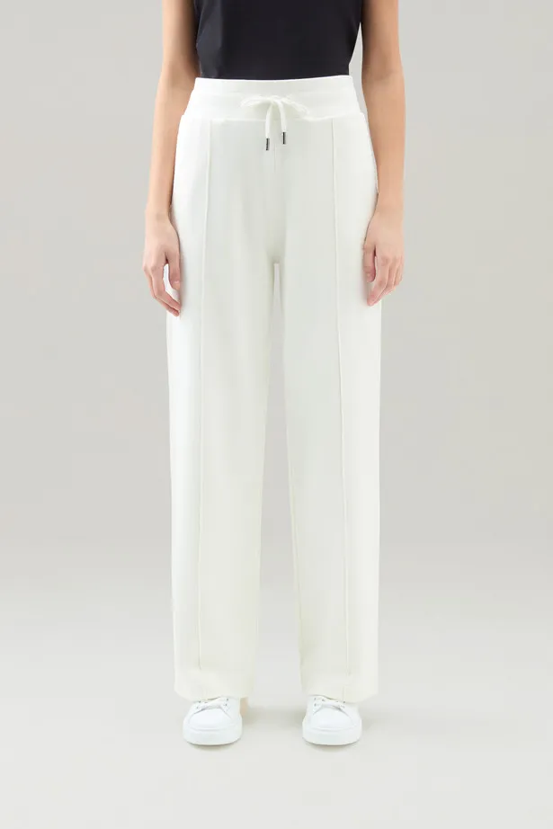Pantaloni sportivi in puro cotone                                                                                Plaster White