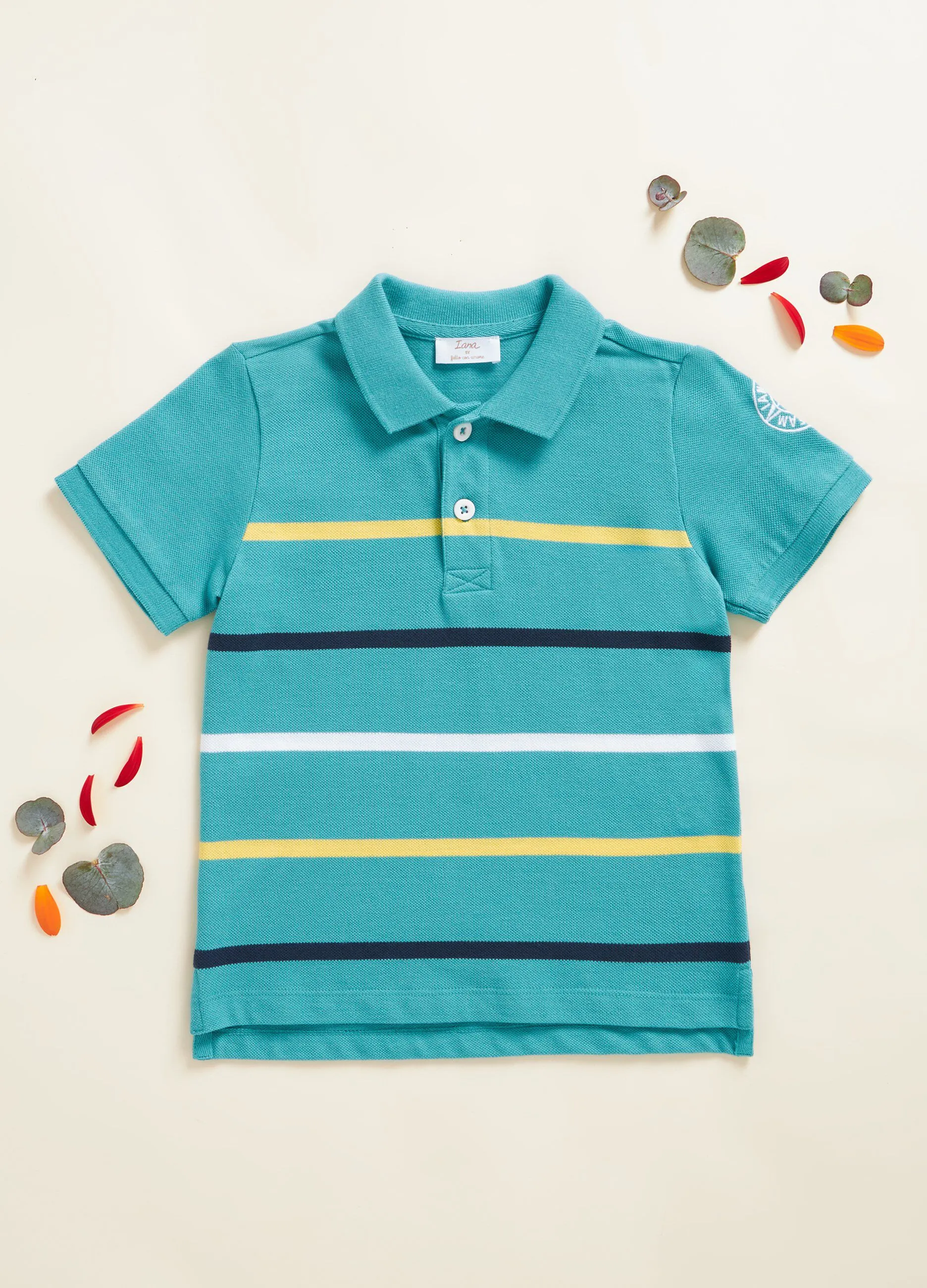 Polo in piquet a righe uomo
