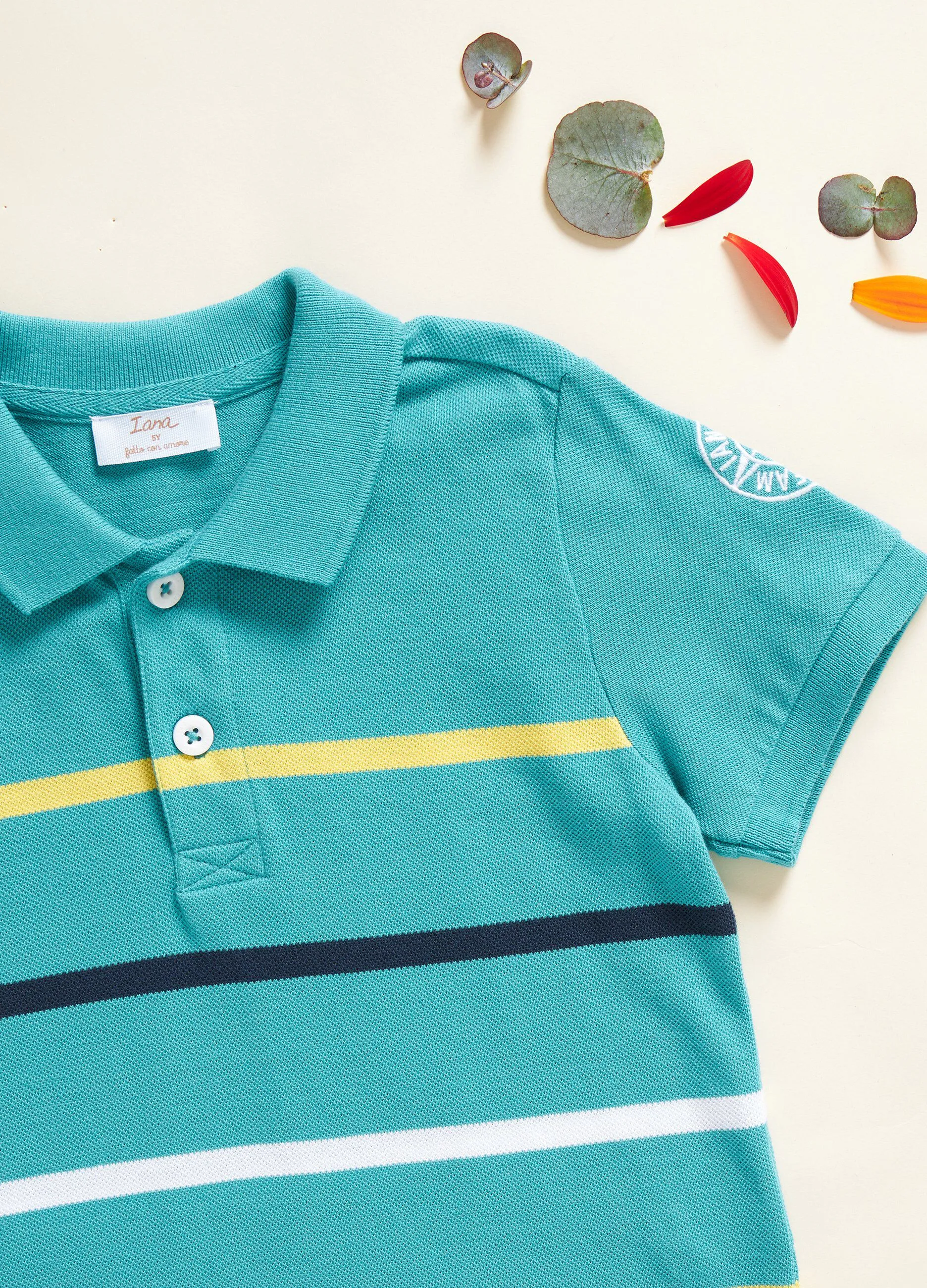 Polo in piquet a righe uomo