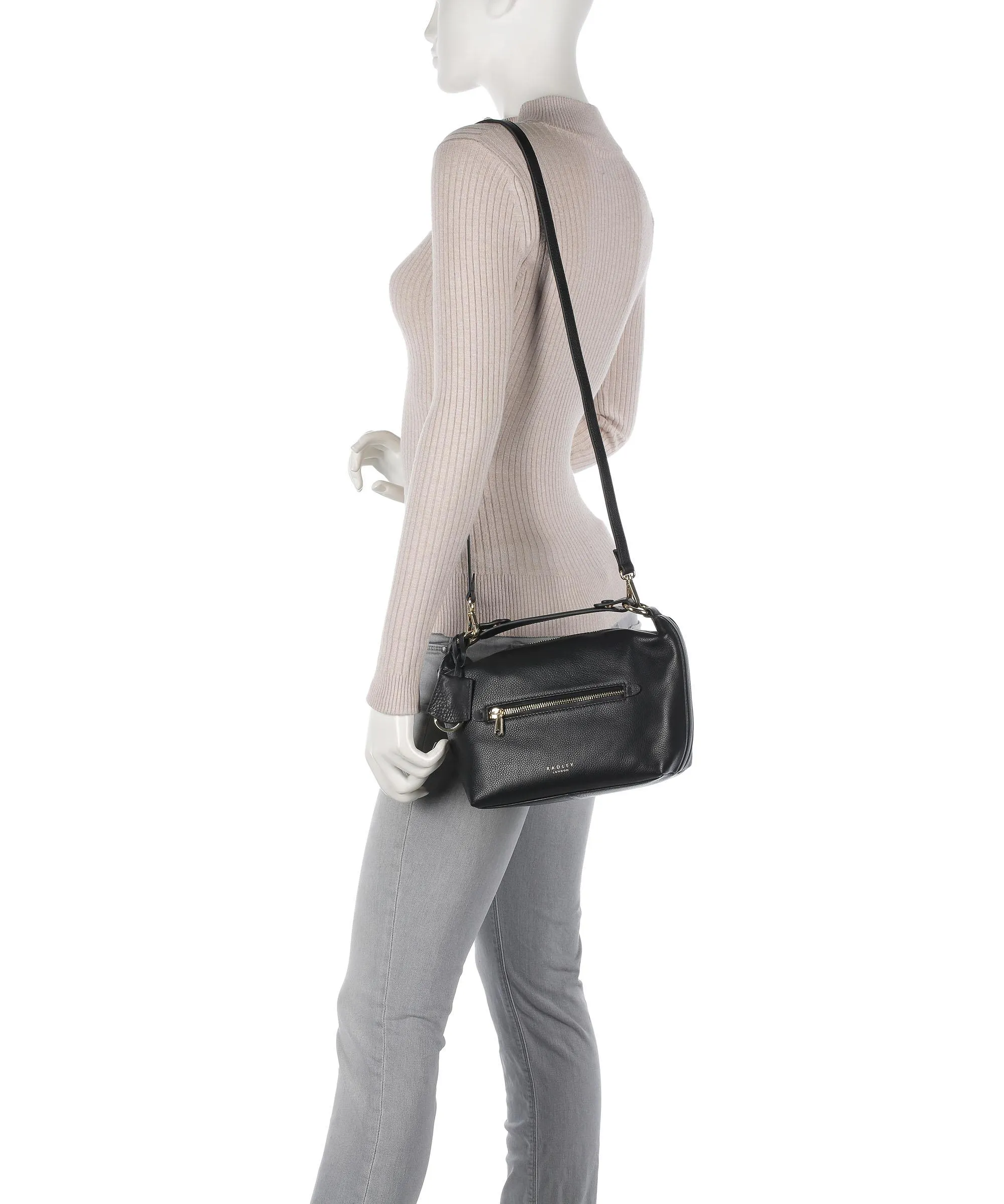  Radley London Witham Road Borsa a tracolla pelle granulata nero  