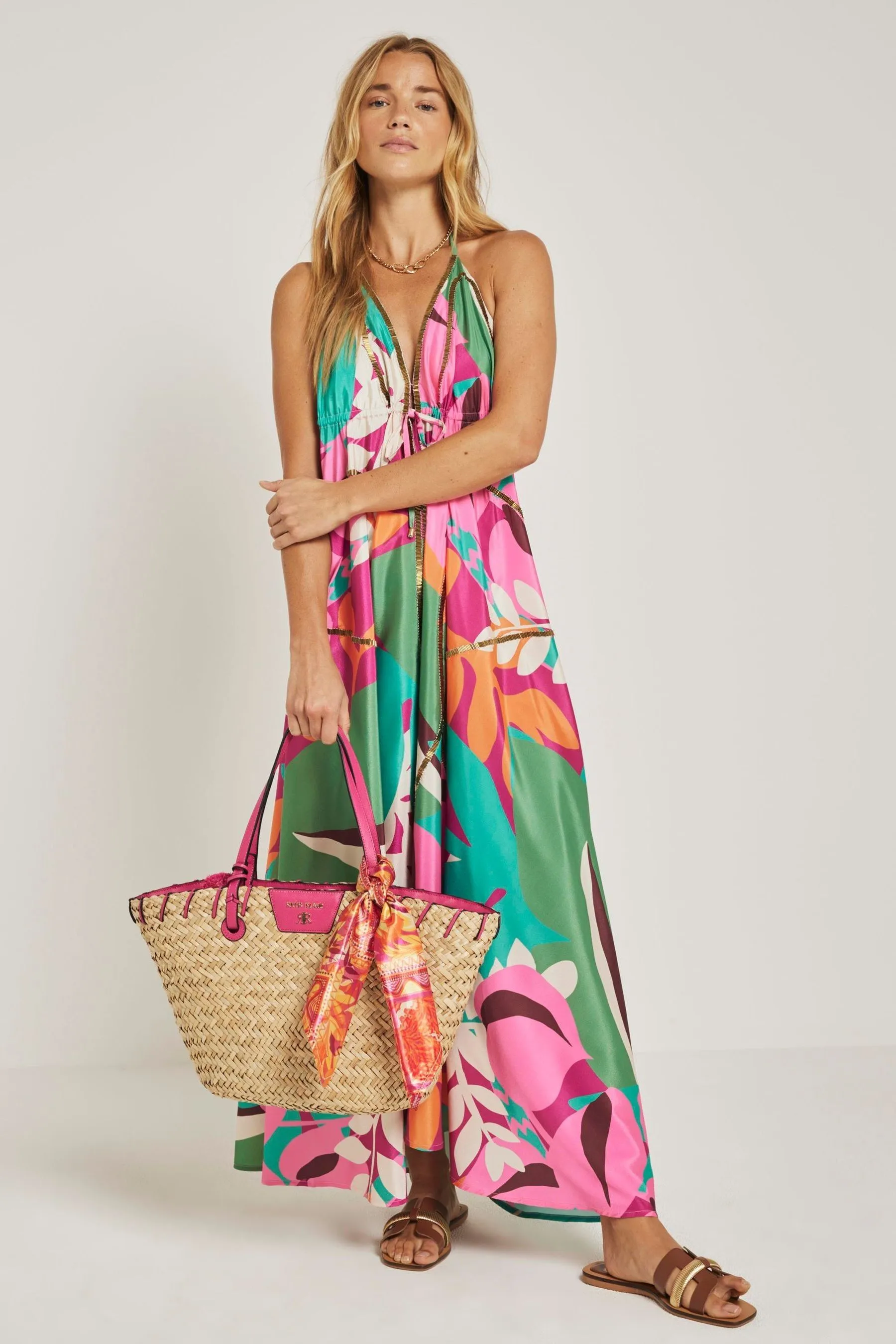 River Island - Abito maxi tropicale