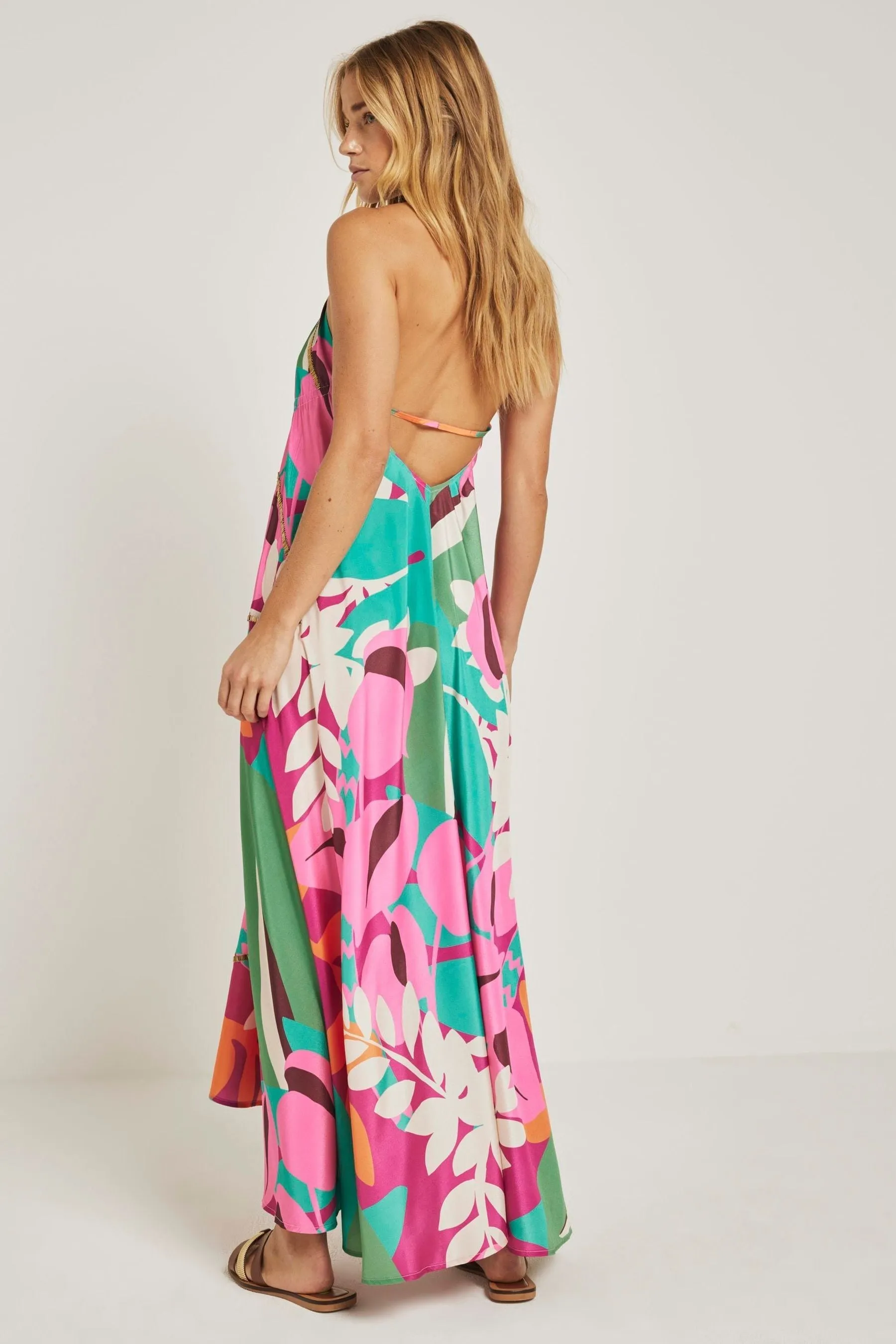 River Island - Abito maxi tropicale