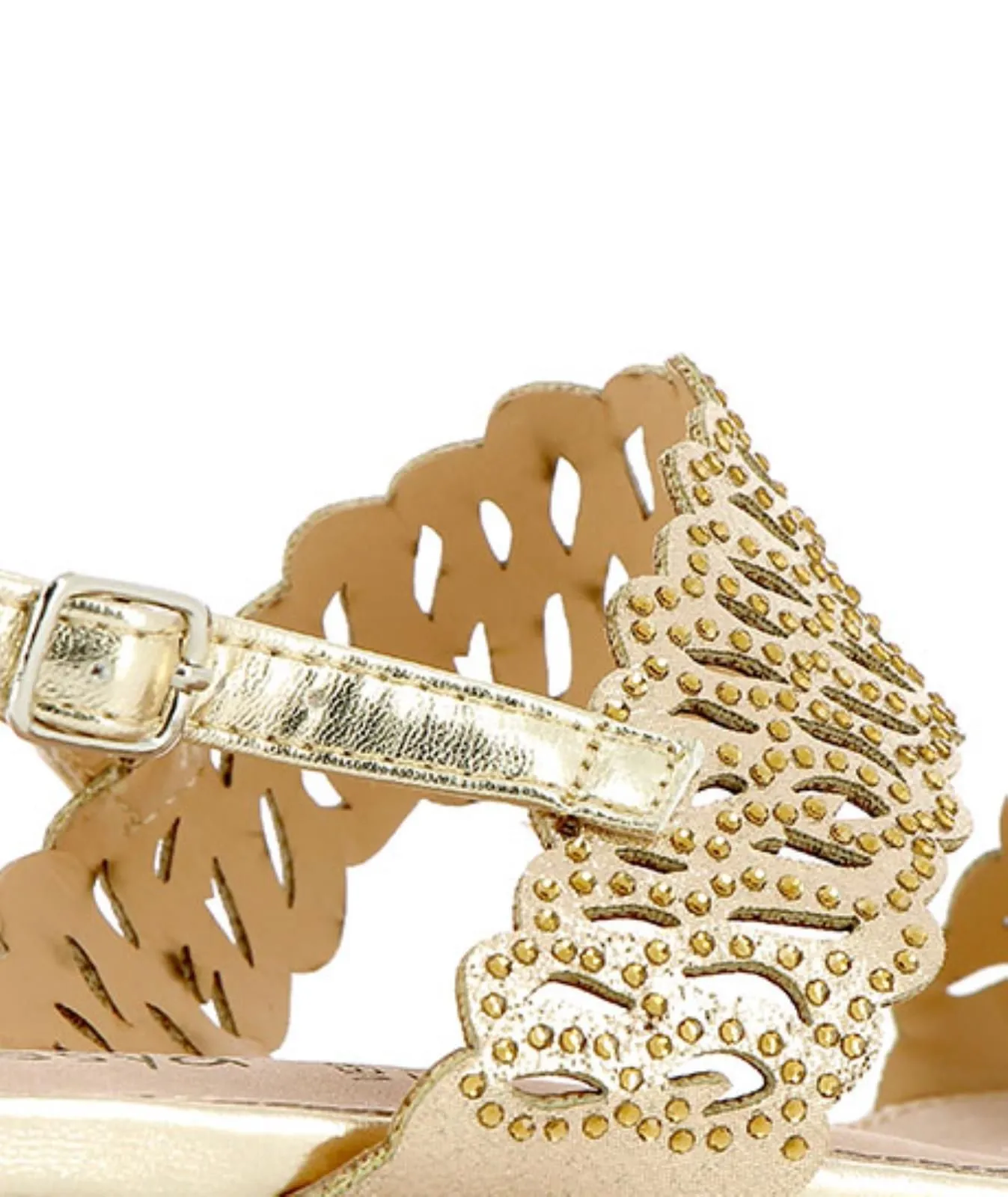Sandali bassi oro con strass