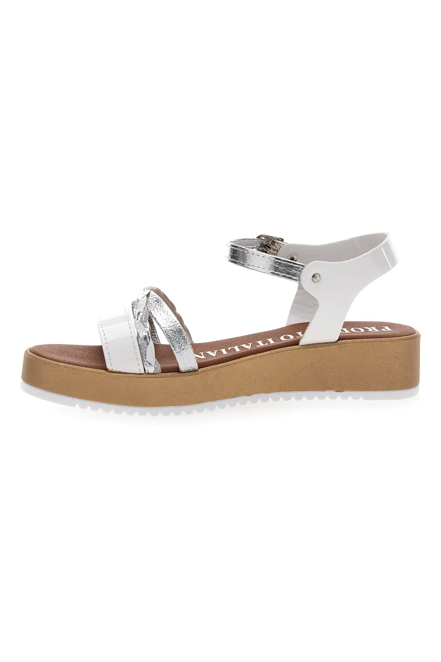 Sandali Bianchi e Argento con Platform Mio Tempo 4194