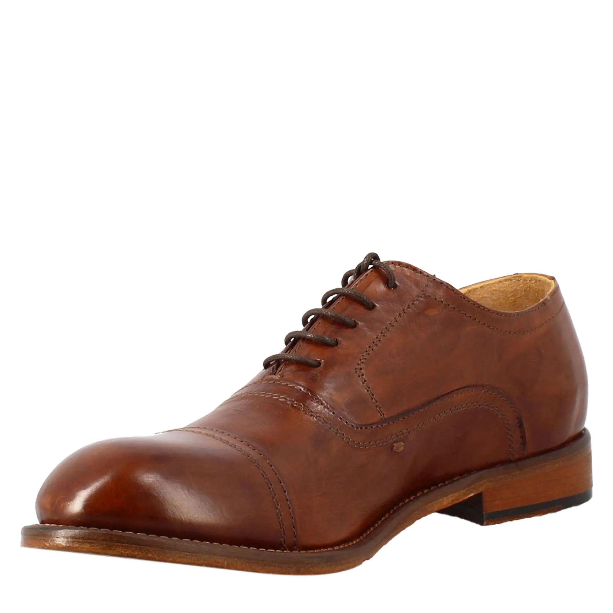 Scarpa francesina marrone vintage elegante da uomo in pelle