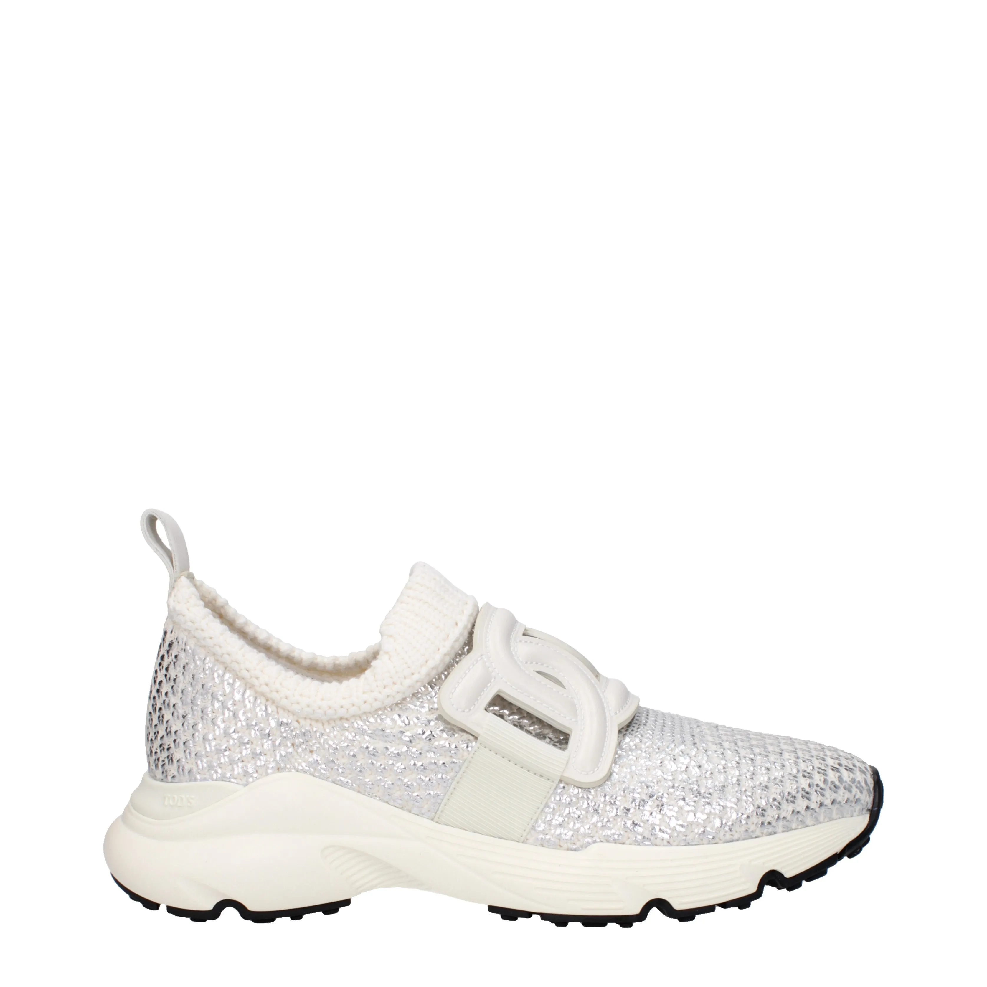 Tod's Sneakers Donna Tessuto Bianco/Argento
