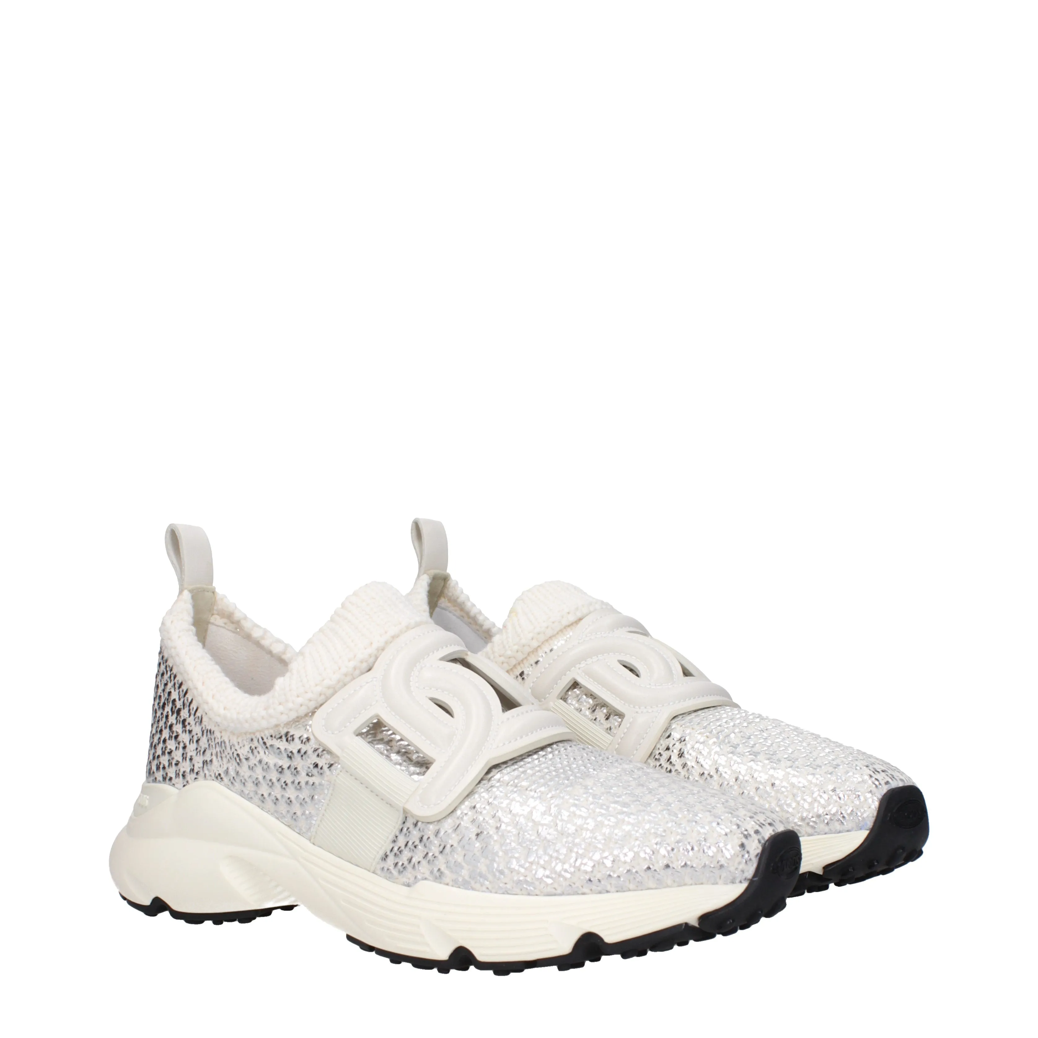 Tod's Sneakers Donna Tessuto Bianco/Argento