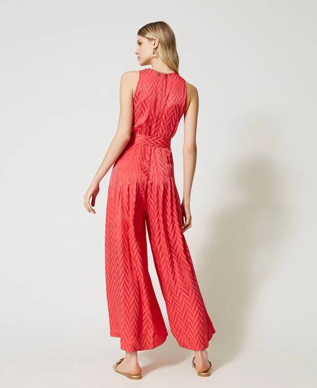 TWINSET Tuta lunga jacquard chevron