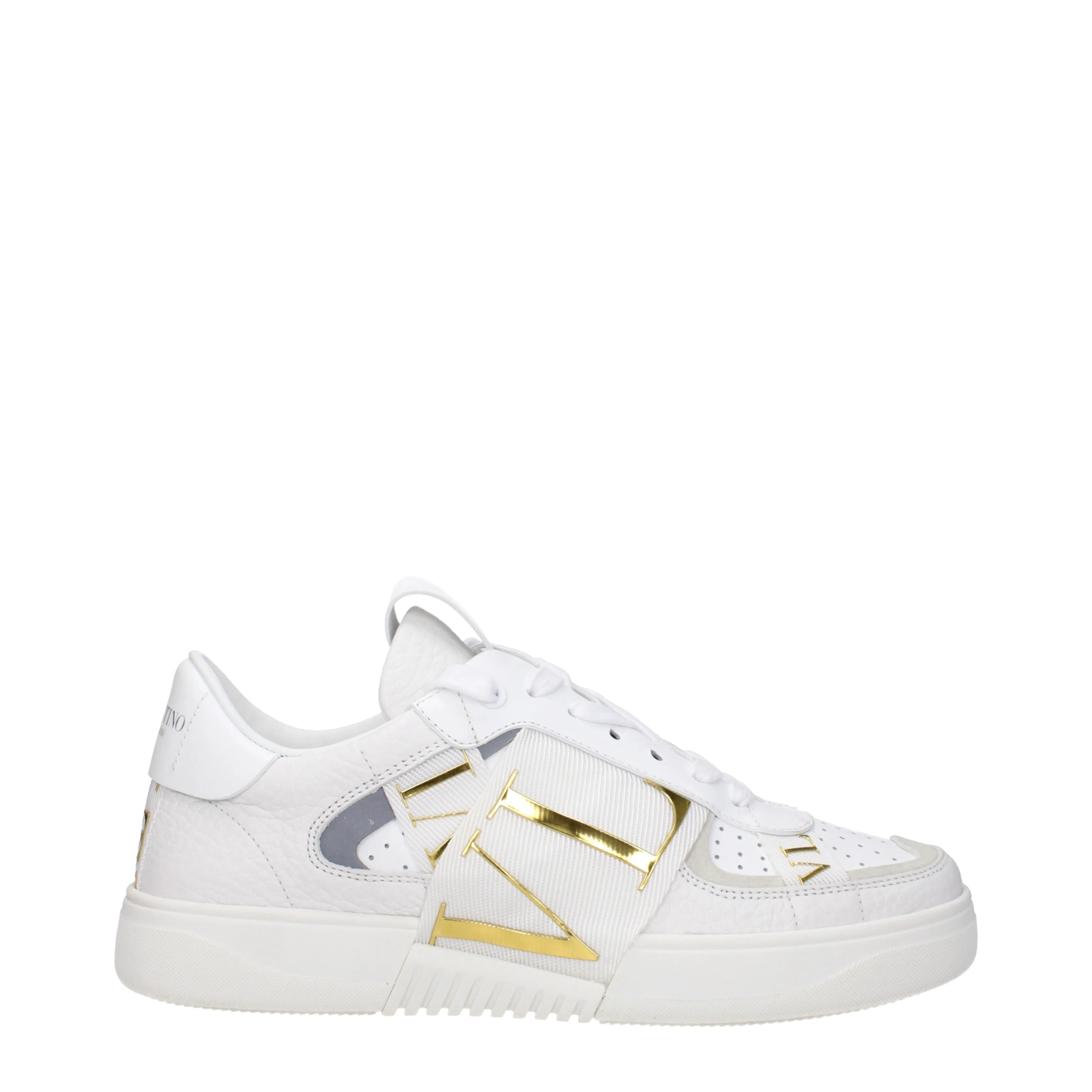 Valentino Garavani Sneakers Donna Pelle Bianco/Oro