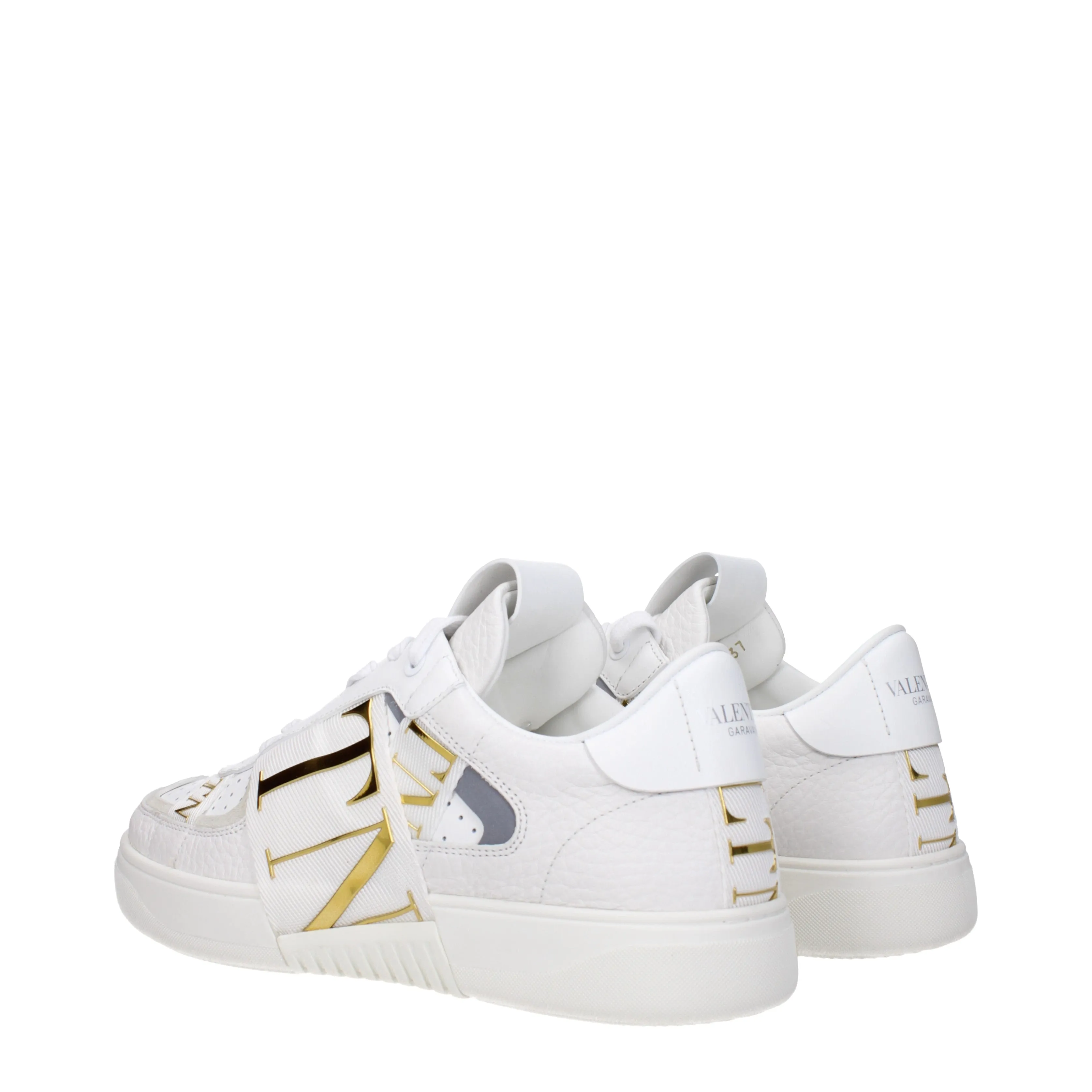Valentino Garavani Sneakers Donna Pelle Bianco/Oro